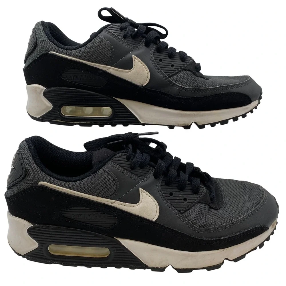 Nike Air Max 90 Mens 8 Black Off Noir Black White CN8490-002 Low Top Sneakers